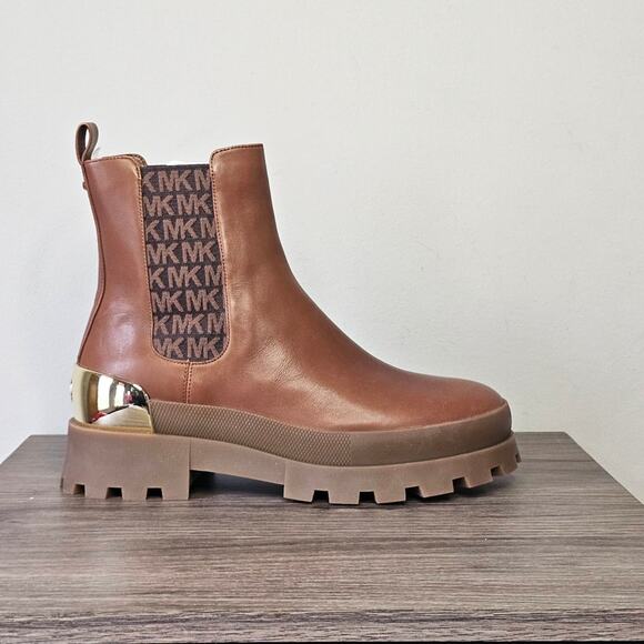 Michael Kors Women's Rowan Leather Bootie Size 8 Luggage NWT - Picture 5 of 8